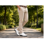 Pantofi Derby bărbați albi din piele naturală cu talpă neagră GKR103AB